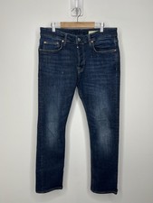 AllSaints Cigarette Jeans Mens 30x28 Blue Dark Wash Skinny Button Fly Denim