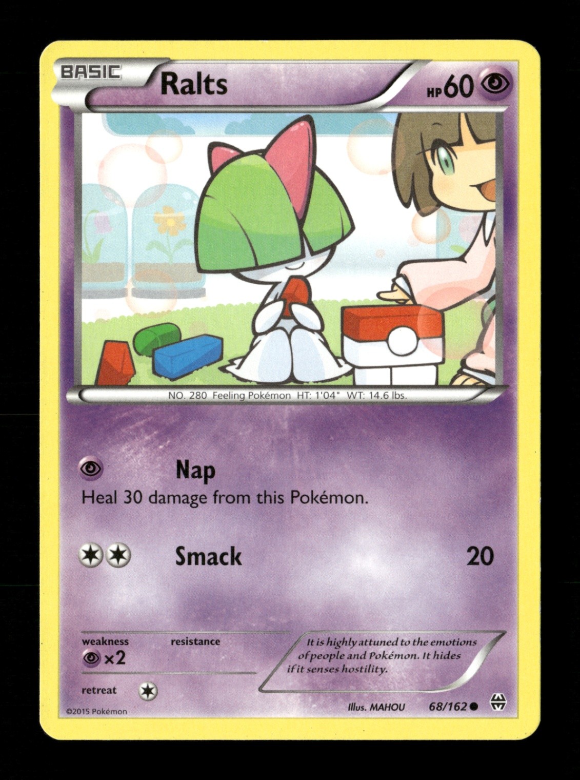 Ralts (68) 68/162 Non Holo Common XY - BREAKthrough LP Pokemon