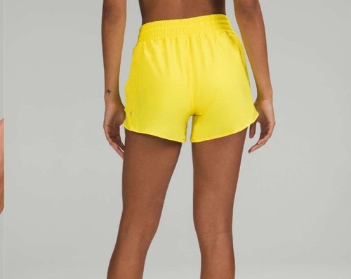 Lululemon Hotty Hot High-Rise Lined Shorts 4" Sonic Yellow Women’s Size 12 - Picture 3 of 14