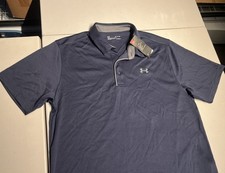 NEW Under Armour Shirt Men's XL Loose Blue Polo Golf Polyester