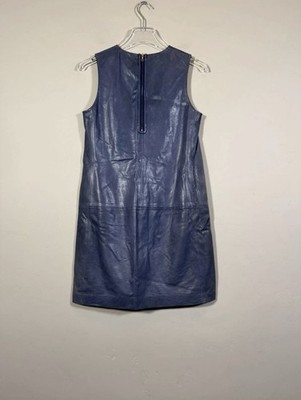 Vince Leather Shift Dress Womens 4 Blue Sleeveless Contemporary Chic Pockets | eBay Vince Leather Shift Dress Womens 4 Blue Sleeveless Contemporary Chic Pockets | eBay