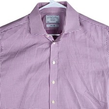 Charles Tyrwhitt Slim Fit Dress Shirt Mens 17/35 Purple Gingham Business Classic