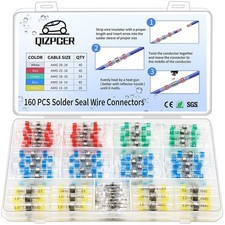 160 Pcs Solder Seal Wire Connectors Kit, Electrical 160 PCS, Multiple Colors