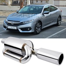 For Honda Civic 2.0l 1.8l Twin Loop Exhaust Muffler 2.5 Inlet 4.0 Tip Polished For Honda Civic 2.0l 1.8l Twin Loop Exhaust Muffler 2.5 Inlet 4.0 Tip Polished