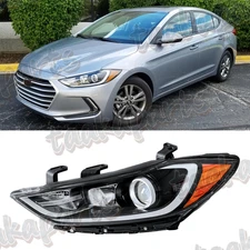 Headlight Left Halogen For 2017 2018 Hyundai Elantra Headlamp Driver Side No DRL