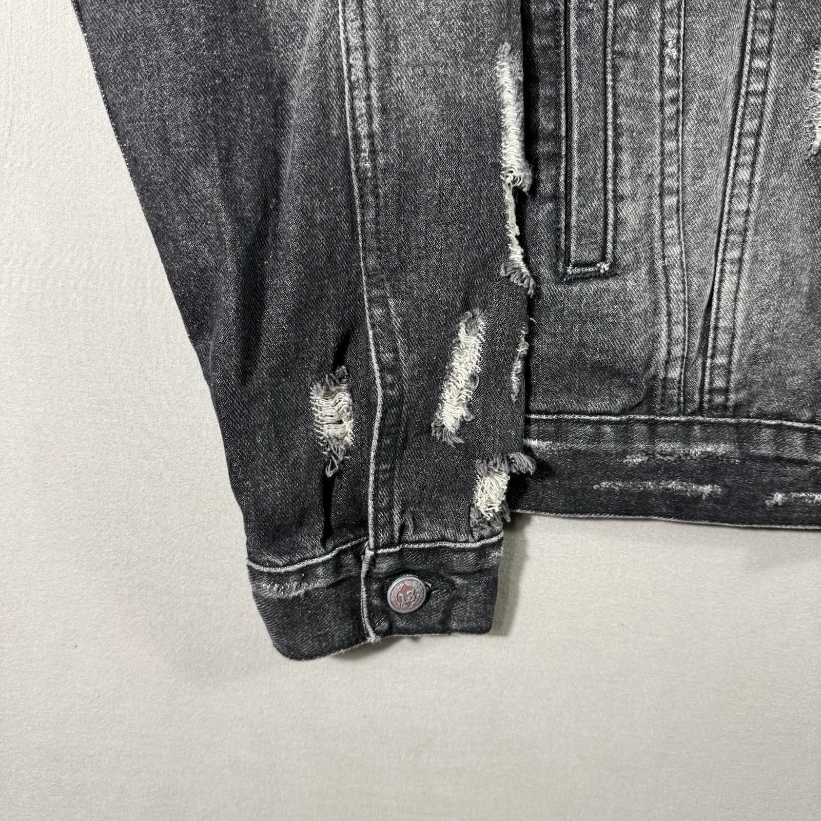 R13 Denim Trucker Jacket Men’s Black Zip Size Medium $1250 MSRP - product detail image 2