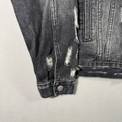 R13 Denim Trucker Jacket Men’s Black Zip Size Medium $1250 MSRP image 2