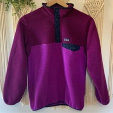 PATAGONIA Snap-T Synchilla Fleece Pullover Purple Girl s Size XL 14