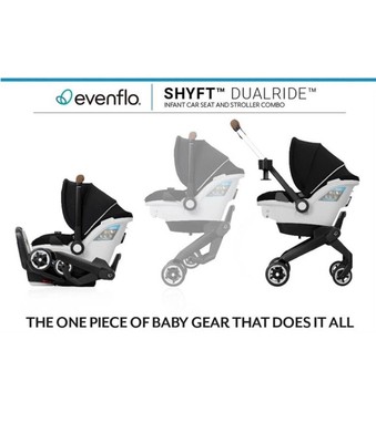 Evenflo Gold Shyft Dualride With Carryall Storage Car Seat & Stroller, Moonstone