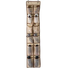 Over The Door Shoe Organizer Hanging 12 Mesh Pockets for Closet Works Well