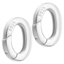 2Pcs S925 Spring Necklace Bracelet Clasps and Closures, Oval Sterling Silver Spr