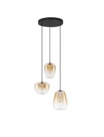 Nova Luce Pendelleuchte Oblo HöHenverstellbar Schwarz Amber 10W 3000K