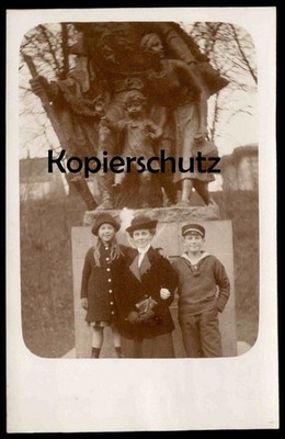 VINTAGE PHOTO POSTCARD HILDESHEIM LOVE GROUND FAITHFUL ECKARD MONUMENT BRONZE ROEDE