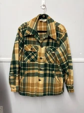 Vintage L.L. Bean Wool Blend Button Plaid Jacket USA Size Large