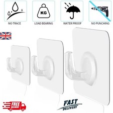Self Adhesive Wall Hooks Heavy Duty Stick On Door Hanger Sticky Home Decor UK
