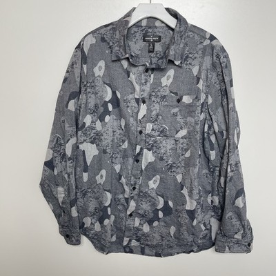 W Houston White Men s  Camouflage Shirt Long Sleeve Size Large 100% Cotton      
