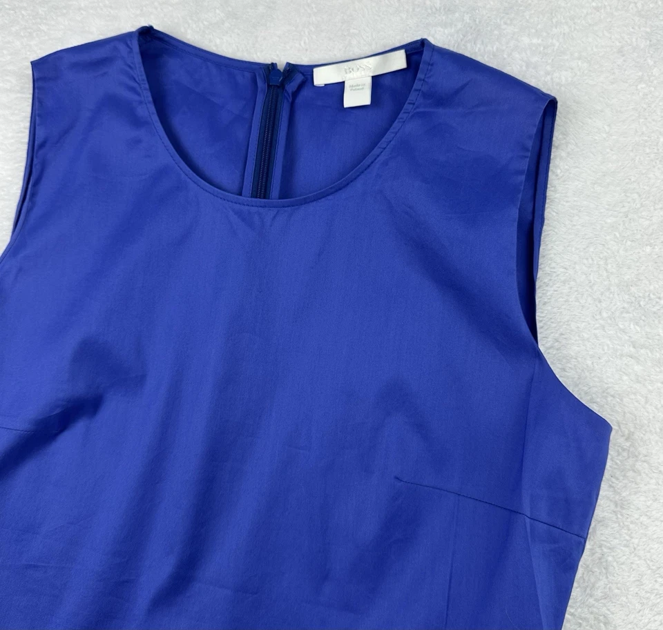 Blusa Top BOSS Hugo Boss Ipela Sin Mangas Concha Azul Real EE. UU. 4 UE 36 Polonia Foto 4 de 4
