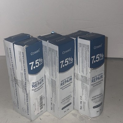7.5% nHAP White Tooth Repair Hydroxyapatite Toothpaste Six Pack Exp2028 120g