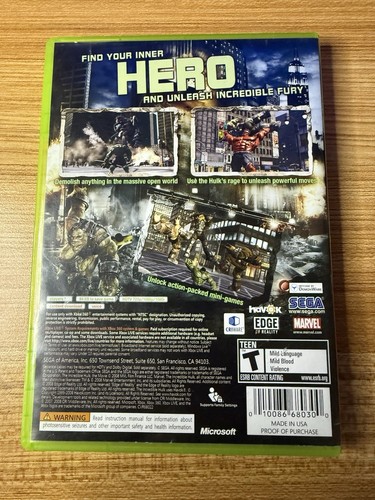 The Incredible Hulk (Microsoft Xbox 360, 2008) GameStop Exclusive Red Hulk CIB - Picture 3 of 4