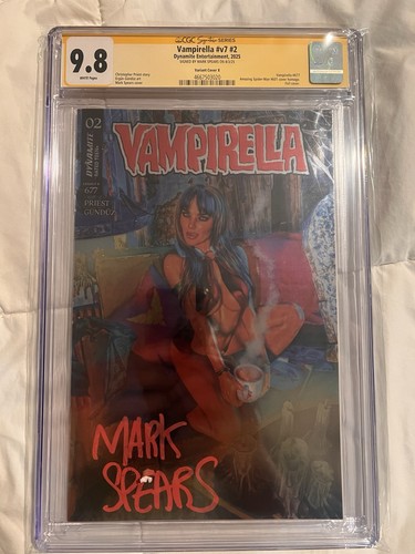 Vampirella #2 2025 Dynamite Comics SIGNED BY Mark Spears Foil Variant CGC SS 9.8