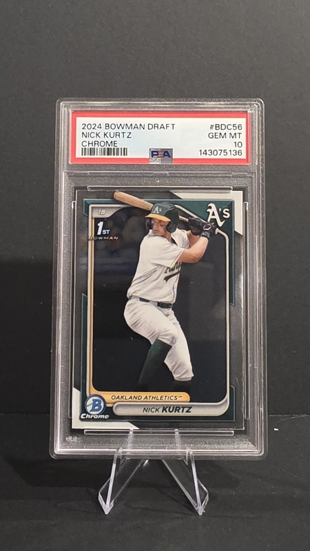 2024 Bowman Draft Nick Kurtz 1st Bowman Chrome BDC-56 PSA 10 GEM MINT Athletics