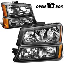 Open Boxblack Amber Headlightbumper Lamp For 03-06 Chevy Silveradoavalanche