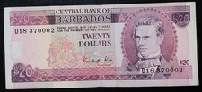Alte Banknote f&uuml;r Sammler, "BARBADOS - 20 DOLLARS  - SEHR SCH&Ouml;NE ERHALTUNG !