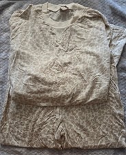 Ann Taylor Loft leopard print lounge pajama 2 piece set size Large