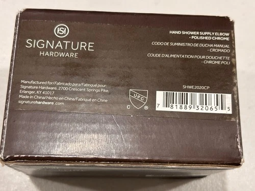 Signature Hardware 449911 Square Water Supply Elbow SHWE2020CP Chrome - Picture 2 of 2