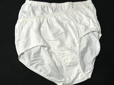 2-Vtg FRUIT OF THE LOOM 100 Cotton Sz 8 White Granny Brief Panties 15