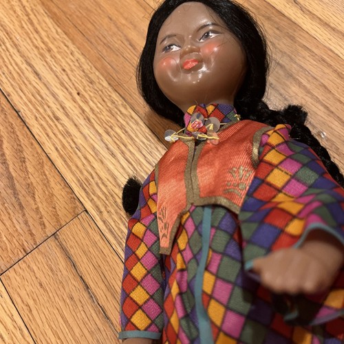 "Muñeca UZBEKistan hecha a mano 1979 recuerdo coleccionable articulada 11"" tela brillante" - Imagen 14 de 16