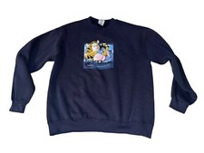 VINTAGE 90's Tigger Disney Store USA MADE Sweatshirt Blue Large Y2K Big Graphic