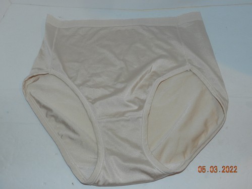 Beige Nude Breezies Briefs Second Skin Panties size L Logo Band sissy womens