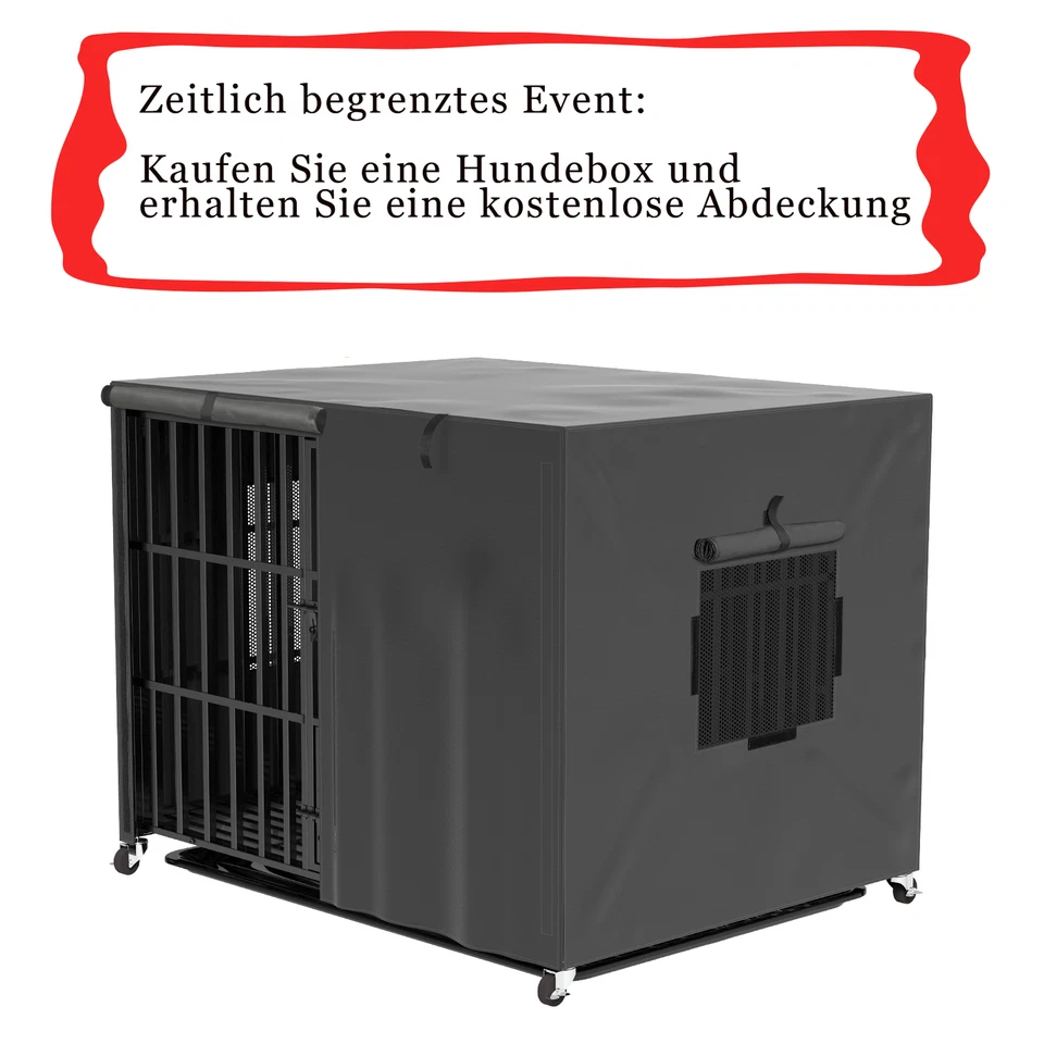 Hundekäfig Stahl Transportkäfig mit Rollen Hundetransportbox Hundebox Schwerlast - Bild 2 von 4