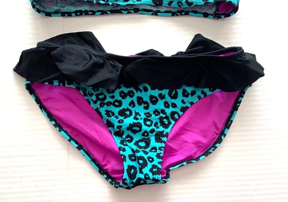 Xhilaration Niñas XL 14 16 Cheetah Bikini 2 Piezas Traje de Baño Nadar Pooh Playa Cheet Foto 2 de 4