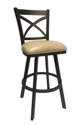 Tempo Furniture Edison Swivel Barstool Bar Stool w/ Back (Custom-Made in USA)