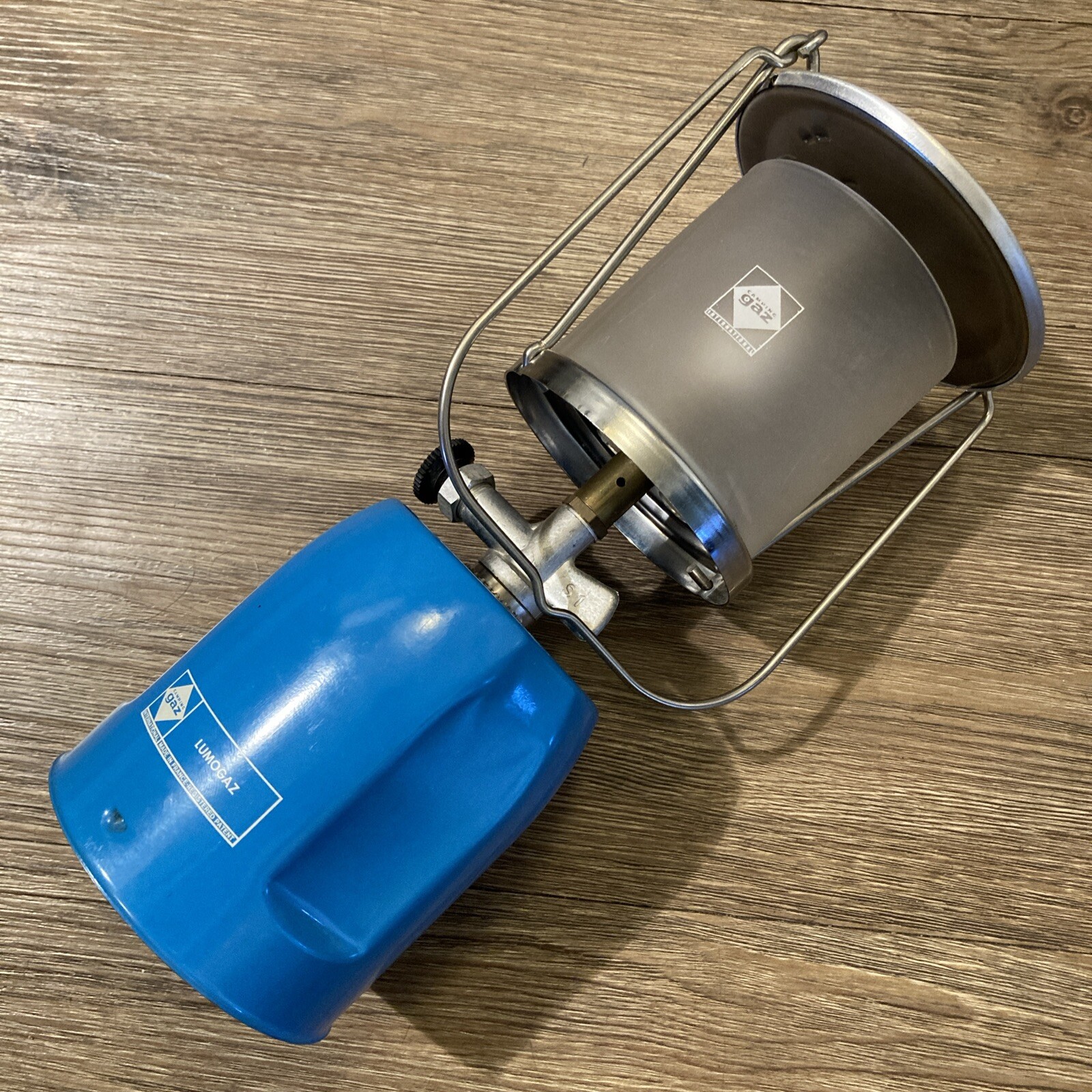 Vintage Camping Gaz LUMOGAZ Lantern Mini Small Backpacking + Mantles