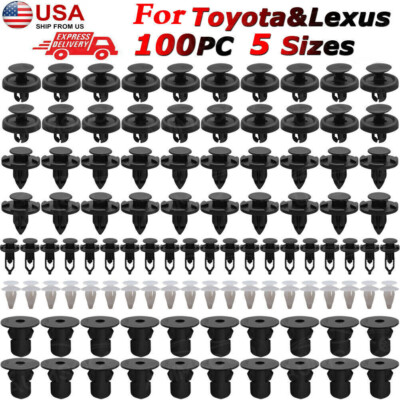 100-Pack Toyota Highlander Trim Panel Clips – Bumper Fender Push Pin Rivets, Multi-Use