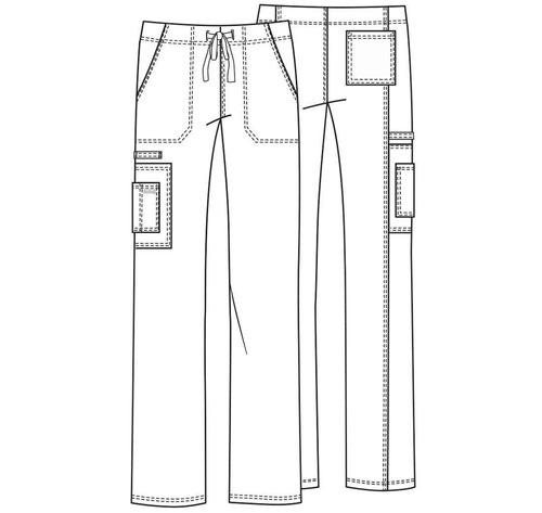 Cherokee Big and Tall Premium Core Stretch Unisex Cargo Scrubs Pant, Teal Blue, - Picture 5 of 5