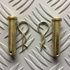 Tractor Clevis Pins 1/4" Diameter, 1" Useable Length, with R clips, pair