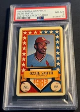 1983 OZZIE SMITH PERMA GRAPHICS ALL STAR CREDIT CARDS PSA 8 CARDINALS HOF