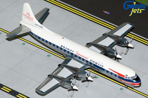 Braniff L-188 Electra N9709C Gemini Jets G2BNF1027 Scale 1:200 IN STOCK - 第 1/1 張圖片