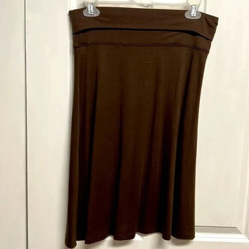 Old Navy Dark Brown Fold Band Waist Flare Skirt Size S - Picture 4 of 7