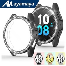 For Samsung Galaxy Watch 6 Diamond Case Glass Screen Protector Cover 40mm/44mm