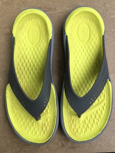 Crocs Literide Flip Flops Thong Sandals Gray Neon Yellow Menâs 8 Womenâs 10 | eBay