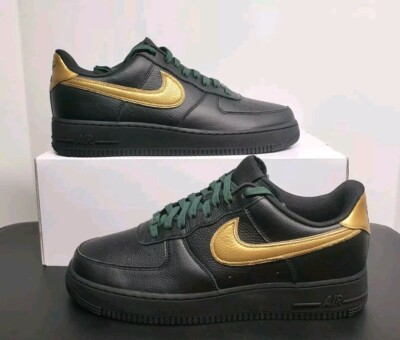 Nike Air Force 1 By You Leather HF0659-900 Black Gold Mens Size