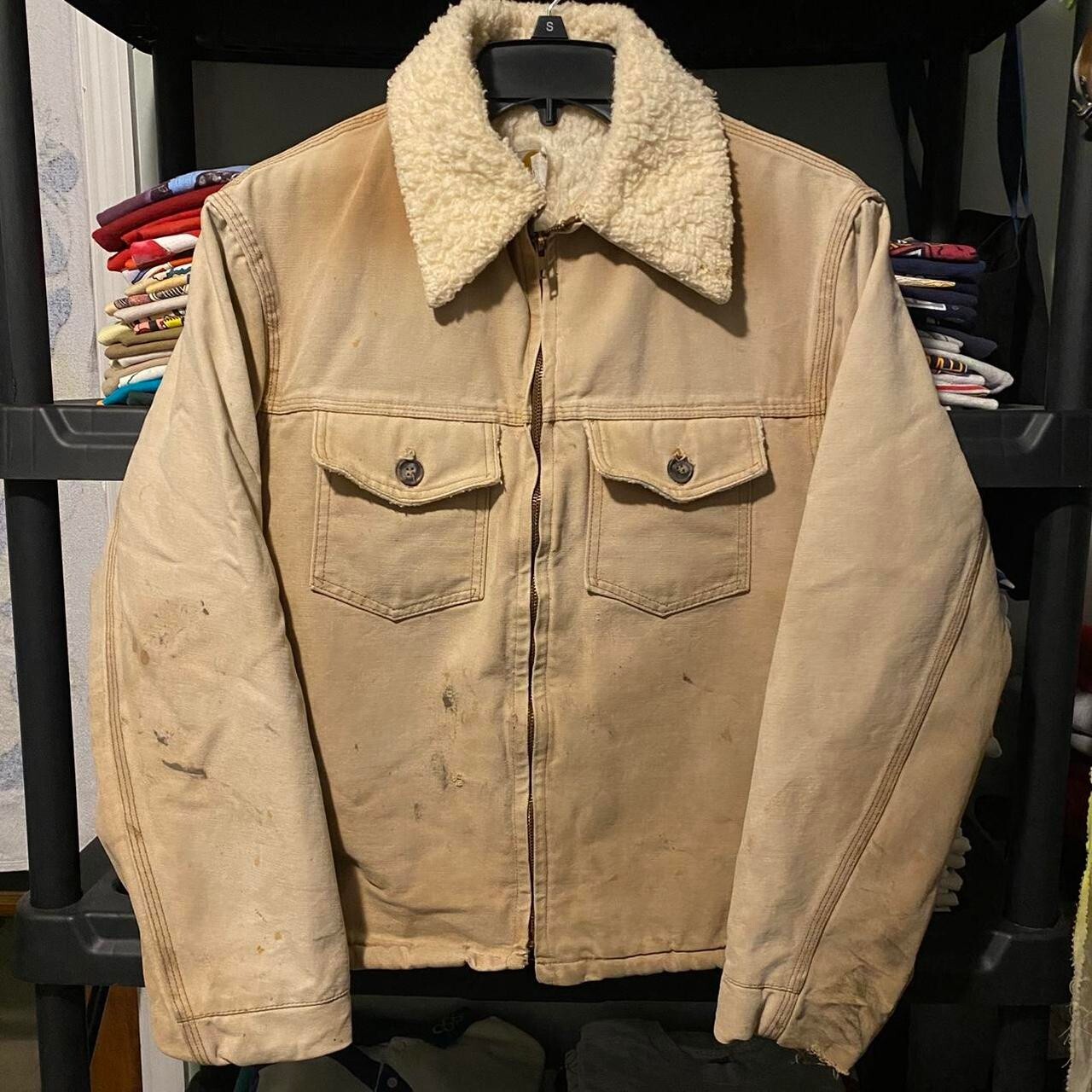 Vintage 70s Carhartt Detroit Jacket Sherpa Lined Duck Canvas Workwear 29CB