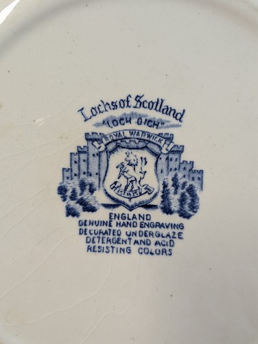 Scottish Blue White Lochs of Scotland Royal Warwick England Dinner Plate 10” - 第 2/5 張圖片