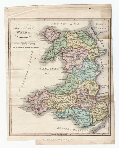 Antique Map "North & South Wales" R. Phillips, 1807 - Picture 2 of 3