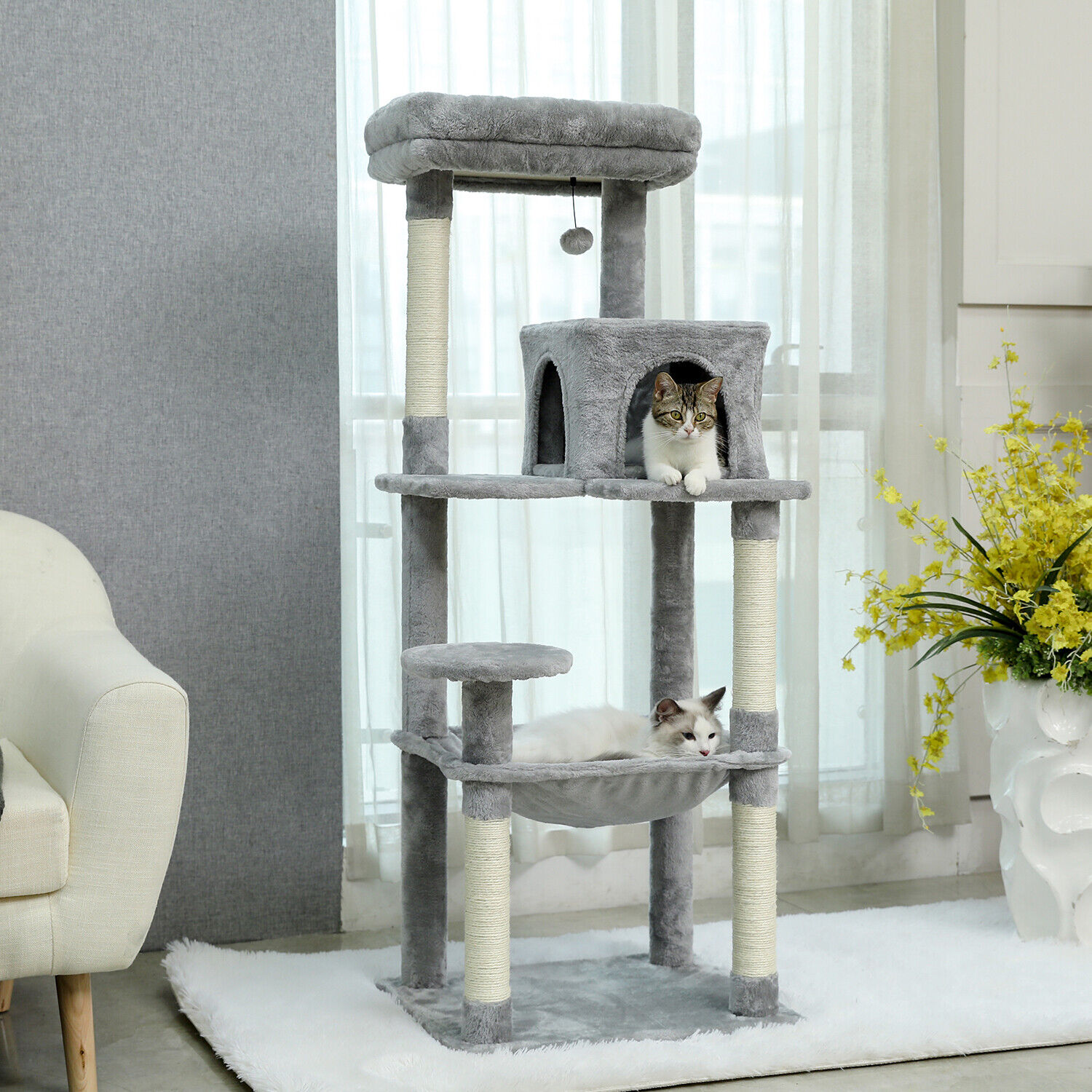 PAWZ Road Cat Tree Tower Scratching Post Scratcher Cats Condo House Bed 143cm